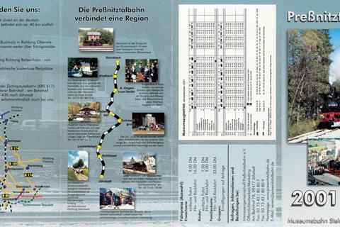 Jahres- und Veranstaltungsflyer Preßnitztalbahn 2001