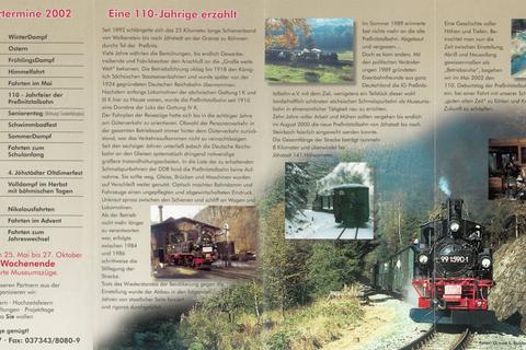 Jahres- und Veranstaltungsflyer Preßnitztalbahn 2002