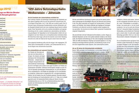 Jahres- und Veranstaltungsflyer Preßnitztalbahn 2012