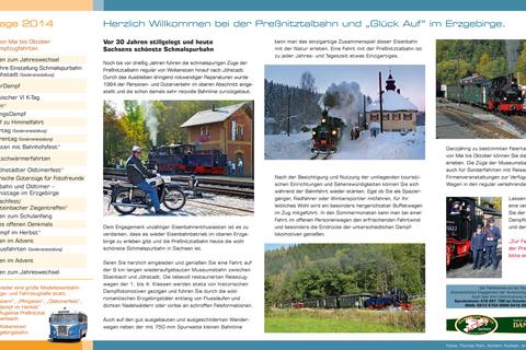 Jahres- und Veranstaltungsflyer Preßnitztalbahn 2014