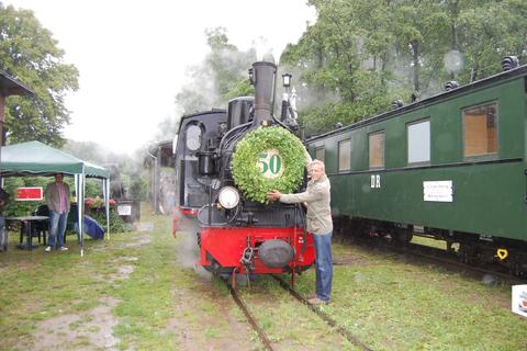 Anlaß des Besuches ist der 50. Geburtstag des Vereinsvorsitzenden des Prignitzer Kleinbahnmuseum Lindenberg e.V.
