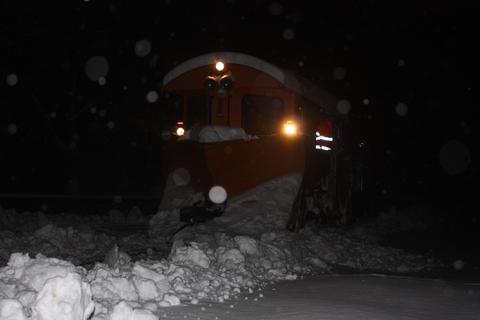 Schneeräumeinsatz im Bahnhof Steinbach.