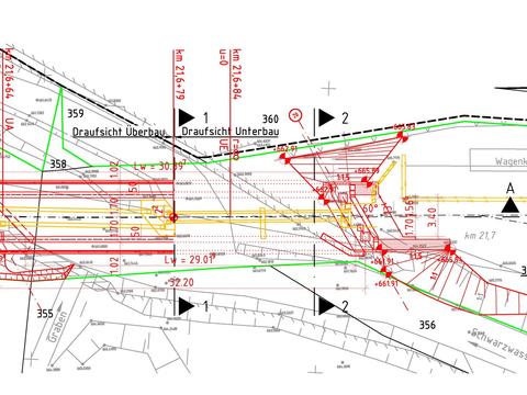Ausschnitt aus dem Bauwerksplan für die Brücke aus den Genehmigungsplanungsunterlagen.