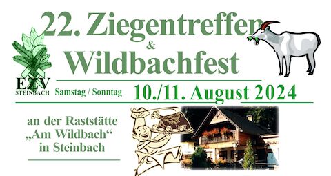 Ankündigung zum 22. Ziegentreffen und Wildbachfest am 10. und 11. August