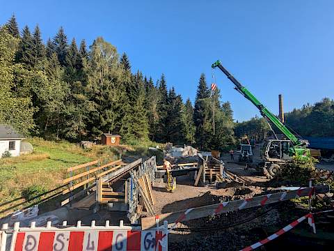 Am Morgen des 29. August ergab sich dieser Blick auf die Baustelle