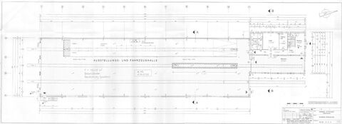 Grundriss der Fahrzeughalle und des Mehrzweckgebäudes.